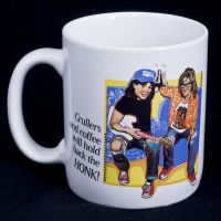 Wayne's World Crullers & Coffee Gonna Hurl Coffee Mug Vintage 92